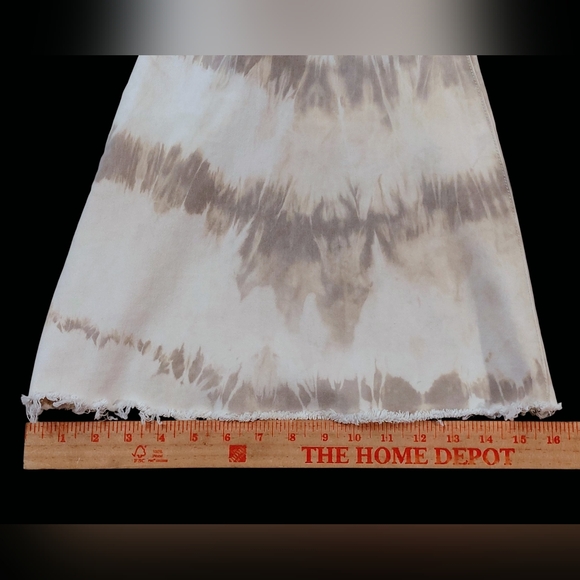 Free People Cream and Brown Tie-Dye Flare Jeans - Picture 4 of 8